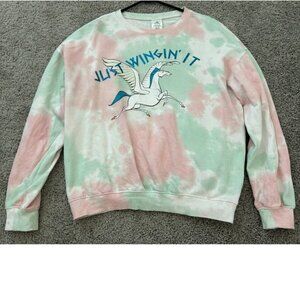 Disneyland Hercules Pegasus Tie-Dye Pullover Sweater Sweatshirt Youth Large